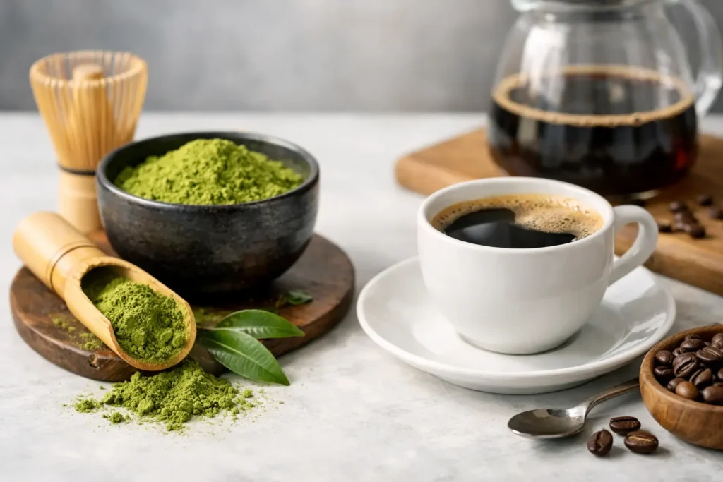 Matcha kofeiini verrattuna kahviin