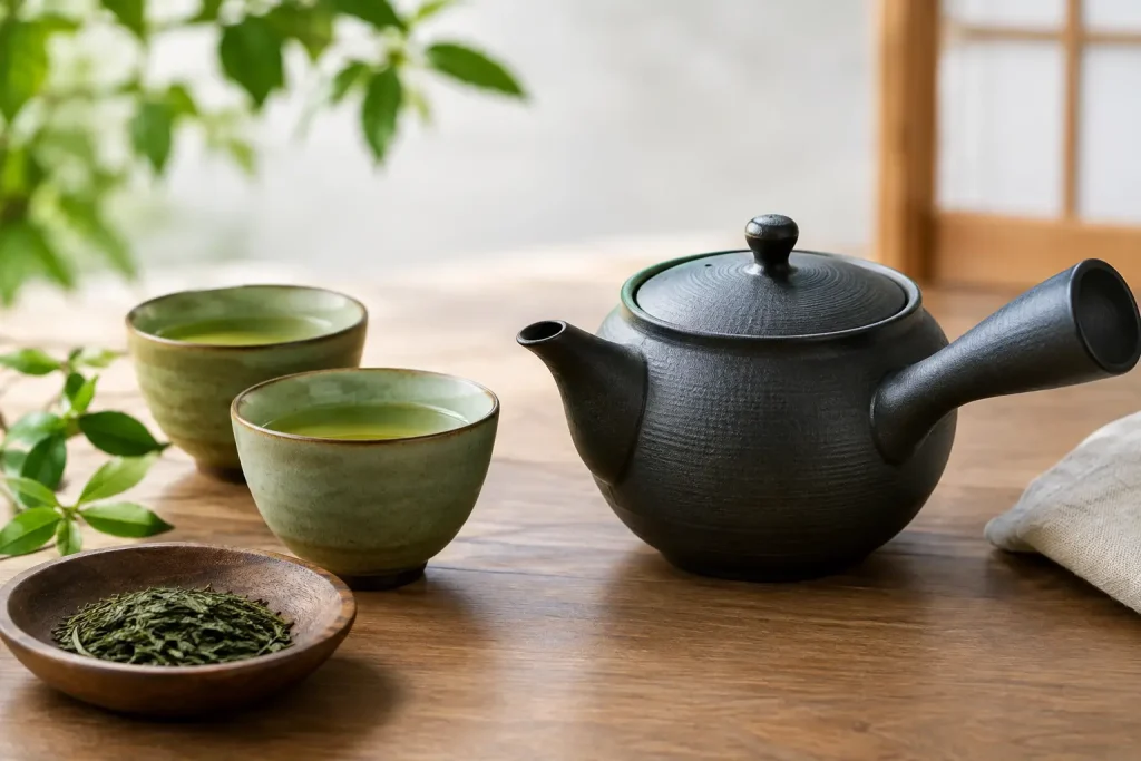 Kyusu teekannu japanilaisen vihreän teen ystävälle